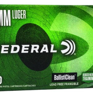 Federal BC9NT3 BallistiClean Reduced Hazard Training 9mmLuger 100gr Lead Free Frangible 50 Per Box/20 Case
