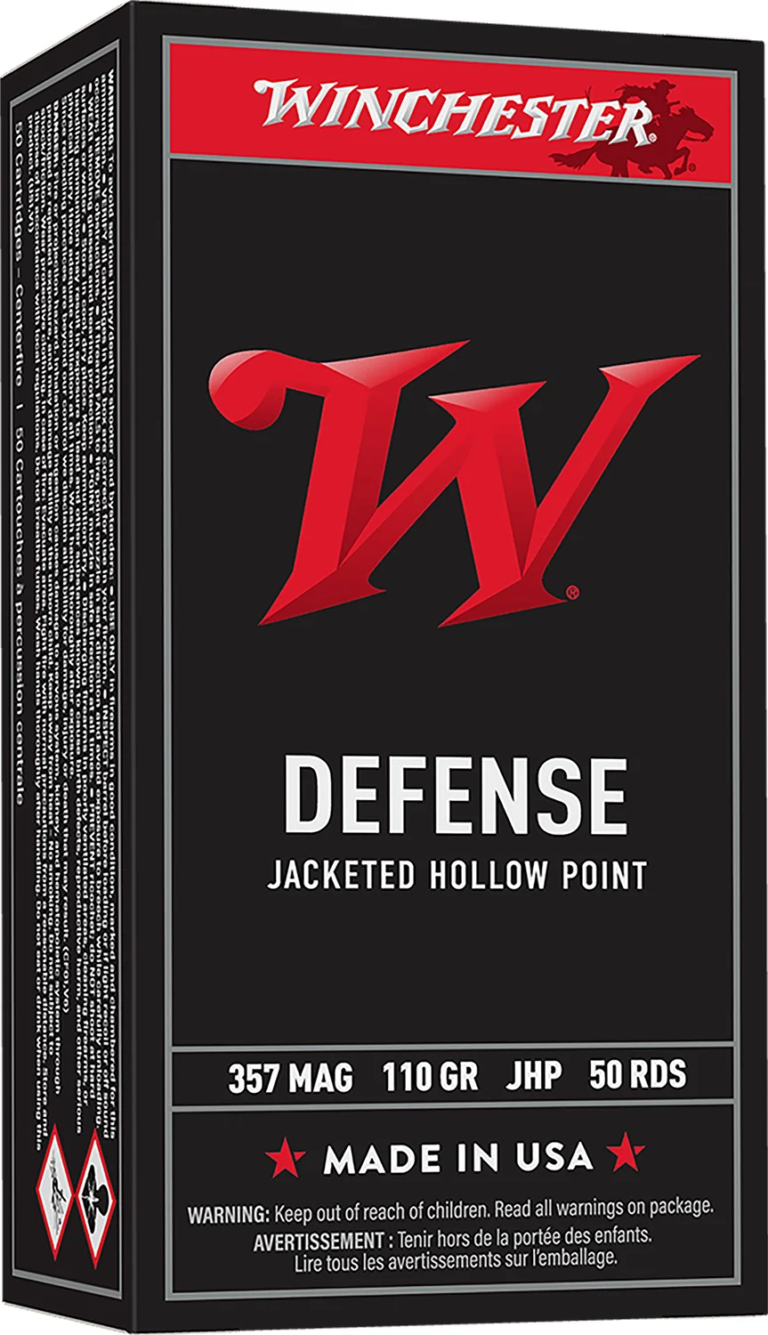 Winchester Ammo Q4204 USA 357Mag 110gr Jacketed Hollow Point 50 Per Box/10 Case