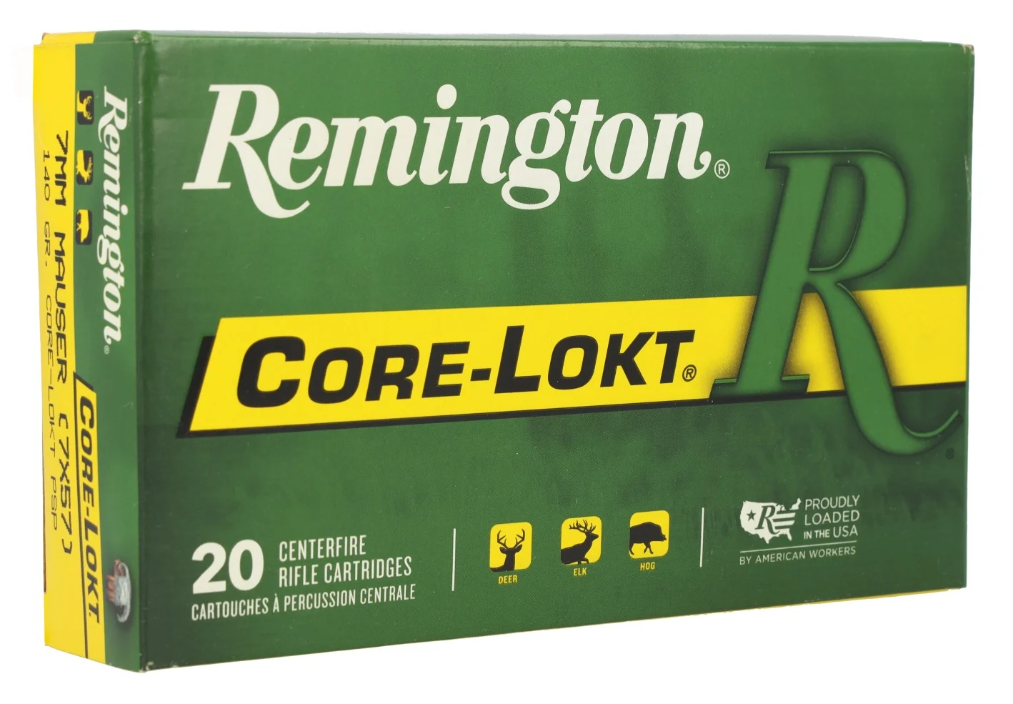Remington Ammunition 29031 Core-Lokt 7x57mmMauser 140gr Pointed Soft Point Core-Lokt 20 Per Box/10 Case