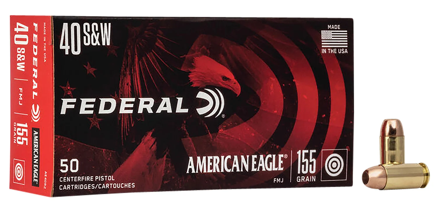 Federal AE40R2 American Eagle Handgun 40S&W 155gr Full Metal Jacket 50 Per Box/20 Case