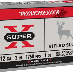 Winchester Ammo X123RS15 Super X 12Gauge 3" 1oz Rifled Slug Shot 5 Per Box/50 Case