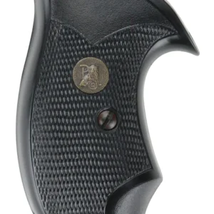 Pachmayr 03255 Compact Grip Checkered Black Rubber for S&W J Frame with Square Butt