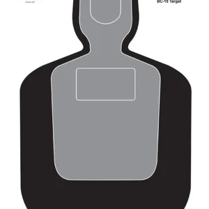 Birchwood Casey 37007 EZE-Scorer BC-19 Silhouette Paper Hanging Universal 12" x 18" Black/Gray/White 100 Per Pkg