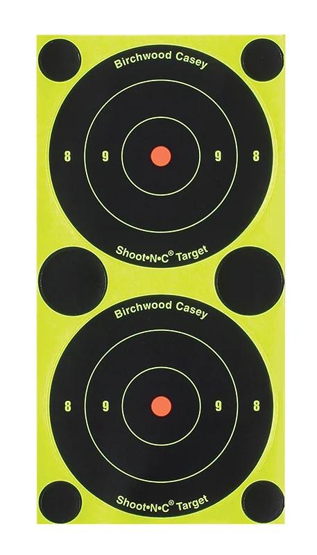Birchwood Casey 34375 Shoot-N-C Reactive Target Self-Adhesive Paper Black/Yellow 3" Bullseye 240 Pack