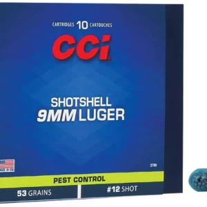 CCI 3790 Pest Control Shotshell 9mmLuger 53gr #12Shot 10 Per Box/20 Case