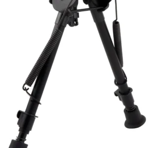 Harris Bipods LM1A2 Non-Swivel L Swivel Stud, 9-13", Black Steel/Aluminum, Notched Legs, Rubber Feet