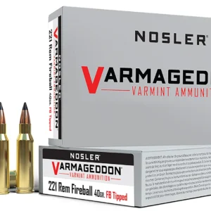 Nosler 65125 Varmageddon 221RemFireball 40gr Flat Base Tipped 20 Per Box/20 Case