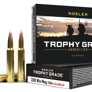 Nosler 60086 Trophy Grade 338WinMag 250gr Nosler AccuBond 20 Per Box/10 Case