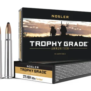 Nosler 40606 Trophy Grade Safari 375H&HMag 300gr Nosler Spitzer Partition 20 Per Box/10 Case