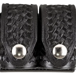 HKS 203BMBN SpeedLoader Case Double Medium Black Hytrel Belt Loop Belts 2.25" Wide