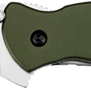 Kershaw 1620OL Scallion 2.40" Folding Drop Point Plain Bead Blasted 420HC SS Blade Olive Drab Anodized Aluminum Handle Includes Pocket Clip
