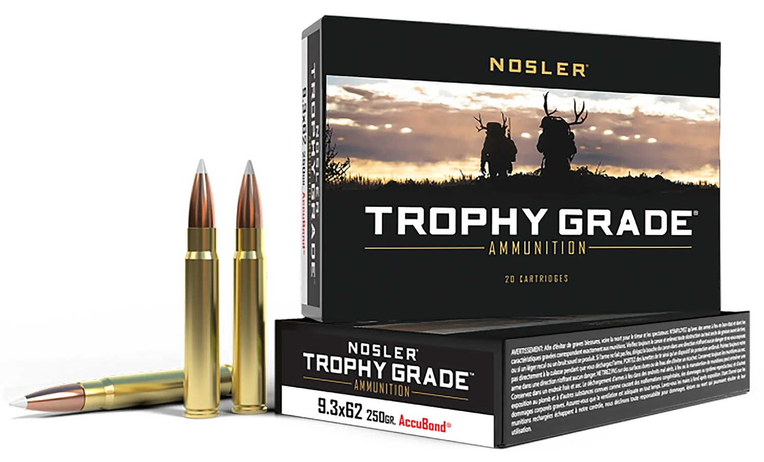 Nosler 48634 Trophy Grade 9.3mmx62Mauser 250gr Nosler AccuBond 20 Per Box/10 Case