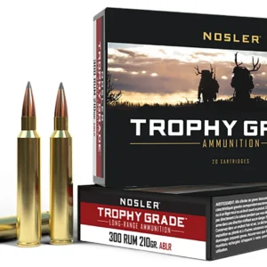 Nosler 60129 Trophy Grade Long-Range 300RUM 210gr Nosler Spitzer AccuBond Long Range 20 Per Box/10 Case
