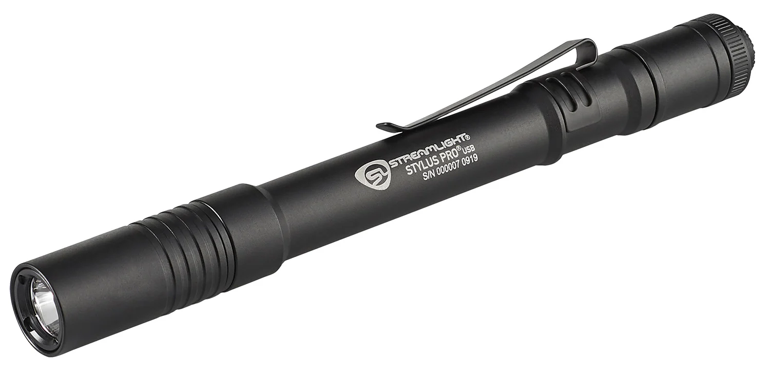 Streamlight 66133 Stylus Pro USB PenLight Black Anodized 90/350 Lumens White LED