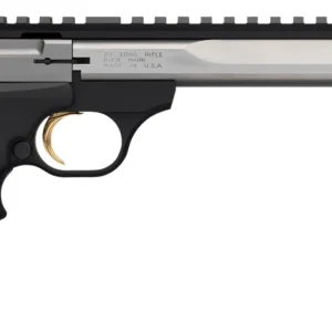 Browning 051508490 Buck Mark Contour 22 LR 10+1 7.25" Contoured Barrel, Matte Stainless Serrated Steel Optic Ready Slide, Matte Black Aluminum Frame, Finger Grooved Black Ultragrip RX Grip