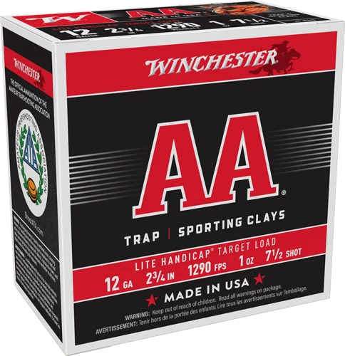 WINCHESTER AA 12GA 2.75" 1OZ - #7.5 1290FPS 250RD CASE LOT