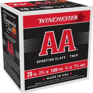 WINCHESTER AA 28GA 2.75" 3/4OZ - #7.5 1300FPS 250RD CASE LOT