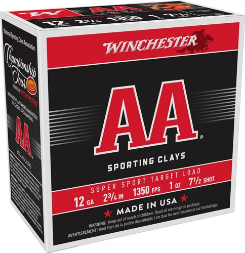 WINCHESTER AA 12GA 2.75 1OZ - #7.5 1350FPS 250RD CASE