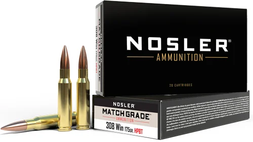 NOSLER MATCH 308 WIN 175GR - CUSTOM COMP HPBT 20RD 10BX/CS