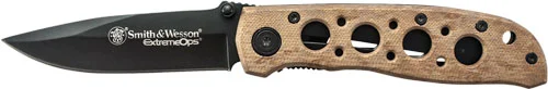 S&W KNIFE EXTREME OPS 3.2" - BLADE BLACK/DESERT CAMO HANDLE
