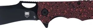 COBRATEC NIGHTHAWK FOLDER - 3.62" BLACK D2 BLADE/RED G-10