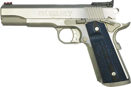 COLT GOLD CUP TROPHY 45ACP 5" - 8RD STAINLESS BLUE G10 GRIPS