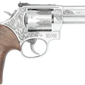 S&W 686PLUS ENGRAVED 4.13" 357 - 7-SHOT WOOD GRIPS SS