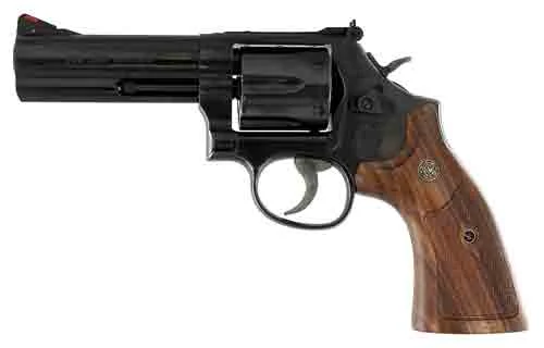 S&W 586 CLASSIC 357MAG 4" AS - 6-SHOT BLUED WOOD