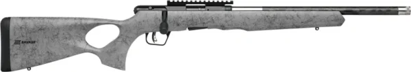 SAVAGE B22 22WMR TIMBERLITE - THUMBHOLE 18" CF 10RD GRY WOOD