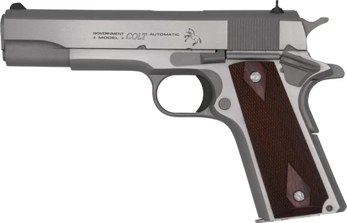 COLT GOVERNMENT 1911 45ACP 5" - 7RD STAINLESS ROSEWOOD