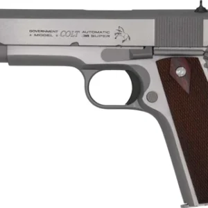 COLT GOVERNMENT 1911 38 SUPER - 5" 9RD STAINLESS ROSEWOOD