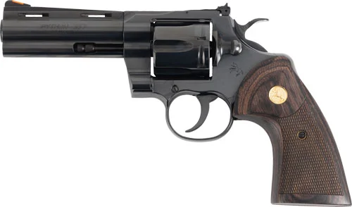 COLT PYTHON 357MAG 4.25" 6RD - BLUED WALNUT GOLD MEDALLION