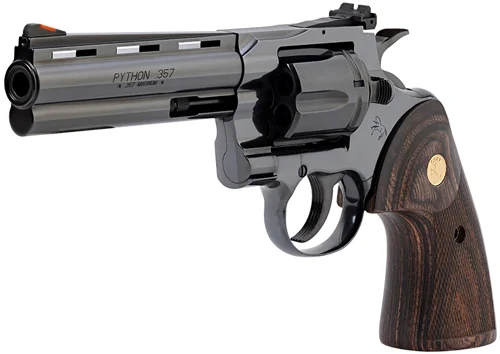 COLT PYTHON 357MAG 5" 6RD - BLUED WALNUT GOLD MEDALLION