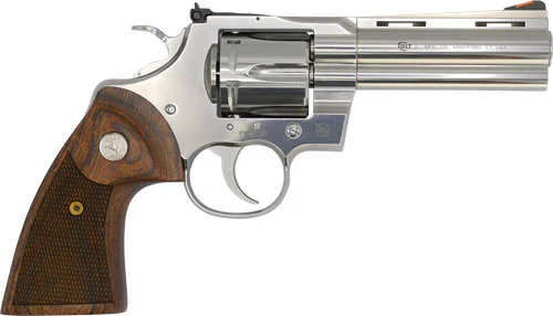 COLT PYTHON 357MAG 4.25" 6RD - STAINLESS WALNUT GRIPS - Image 2