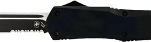 TEMPLAR KNIFE LARGE OTF BLACK - RUBBER 3.5" BLACK TANTO SRRTD