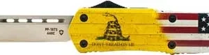 TEMPLAR KNIFE LARGE OTF DON'T - TREAD ON ME 3.5" SILVER TANTO