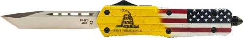 TEMPLAR KNIFE LARGE OTF DON'T - TREAD ON ME 3.5" SILVER TANTO