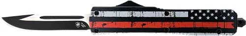 TEMPLAR KNIFE SLIM OTF BACK - THE RED 3.1" BLK DROP POINT