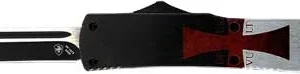 TEMPLAR KNIFE SLIM OTF TEMPLAR - FLAG 3.1" BLACK DROP POINT