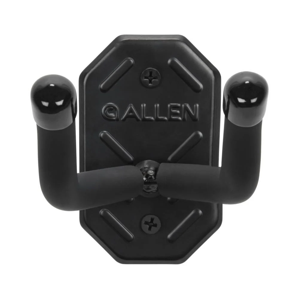 Allen Defender Double Hooks with Metal Mounting Plate Black