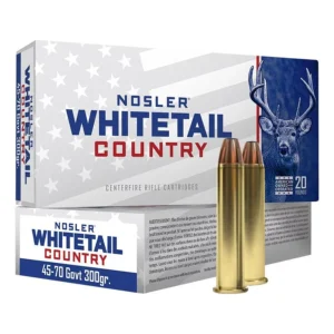 Nosler Whitetail Country Rifle Ammunition 45-70 Govt 300gr LFN 1950 fps 20/ct