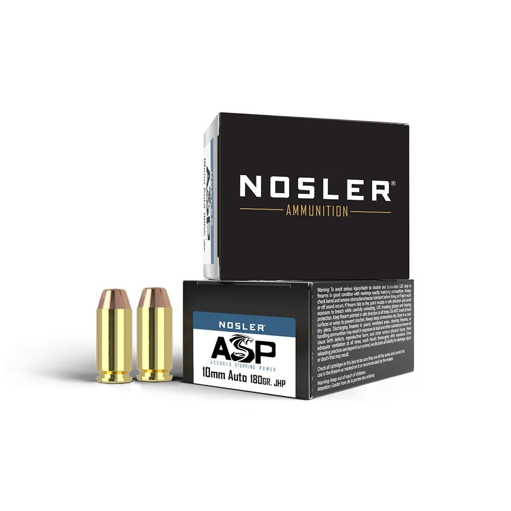 Nosler ASP Handgun Ammunition 10mm Auto 180gr JHP 1150 fps 20/ct
