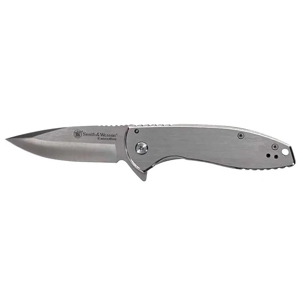 Smith & Wesson KT Executive Platinum Folding Knife 3" Drop Point Blade Silver