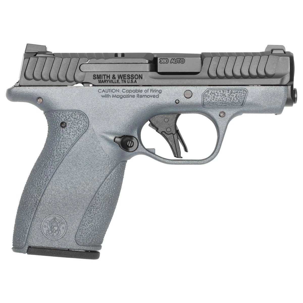 S&W Exclusive "Blue Titanium" M&P Bodyguard 2.0 No Thumb Safety Handgun .380 Auto 10(1)&12(1)rd Magazines 2.75" Barrel Titanium Blue Grip