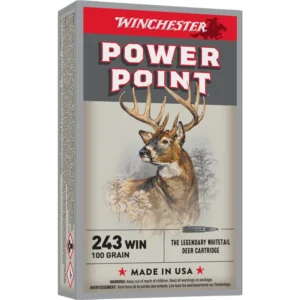 Winchester Power Point Rifle Ammunition .243 Win 100 gr. JSP 2960 fps 20/ct