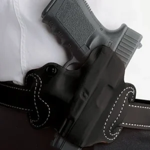 DESANTIS MINI SLIDE HOLSTER - OWB RH LEATHER 1911 BLACK