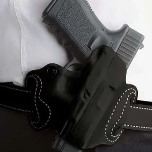 DESANTIS MINI SLIDE HOLSTER - OWB RH LTHER M&P SHLD 9/40 BLK