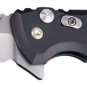 Hogue 24160 X1 MicroFlip 2.75" Folding Wharncliffe Plain Tumble Polish Tumble Polish CPM 154 SS Blade/Matte Black Anodized Aluminum Handle Includes Pocket Clip