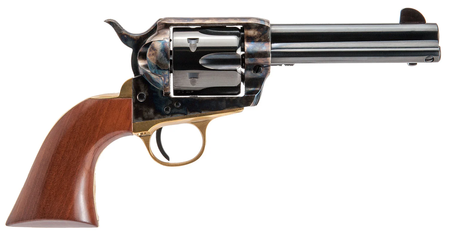 Cimarron PPP357 Pistolero 38 Special 6 Shot 4.75" Blued Steel Barrel, Blued Cylinder, Color Case Hardened Steel Frame, Walnut Grip, Exposed Hammer