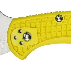 Spyderco C88SYL2 Salt 2 3" Folding Clip Point Serrated H1 Steel Blade Yellow Bi-Directional Texturing FRN Handle Includes Pocket Clip